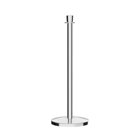 Montour Line Stanchion Post and Rope Polished Stainless Steel Crown Top C-CN-PS